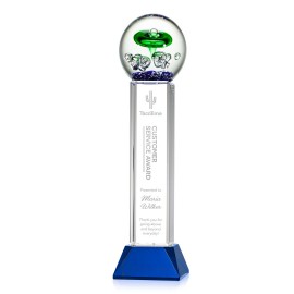 Logo Branded Aquarius Award on Stowe Blue - 16" High