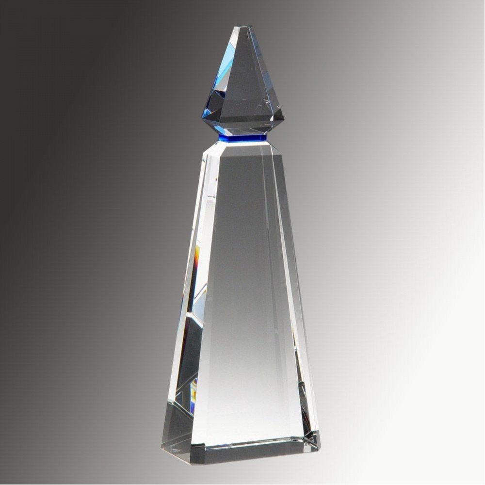 Blue Phineal Crystal Award with Logo