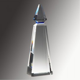 Blue Phineal Crystal Award with Logo