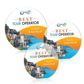 Custom Polaris Circle VividPrint Award - Gold  Custom Polaris Circle VividPrint Award - Gold