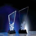 Laser-etched 9 3/4" M. C. Hollywood Crystal Star Award