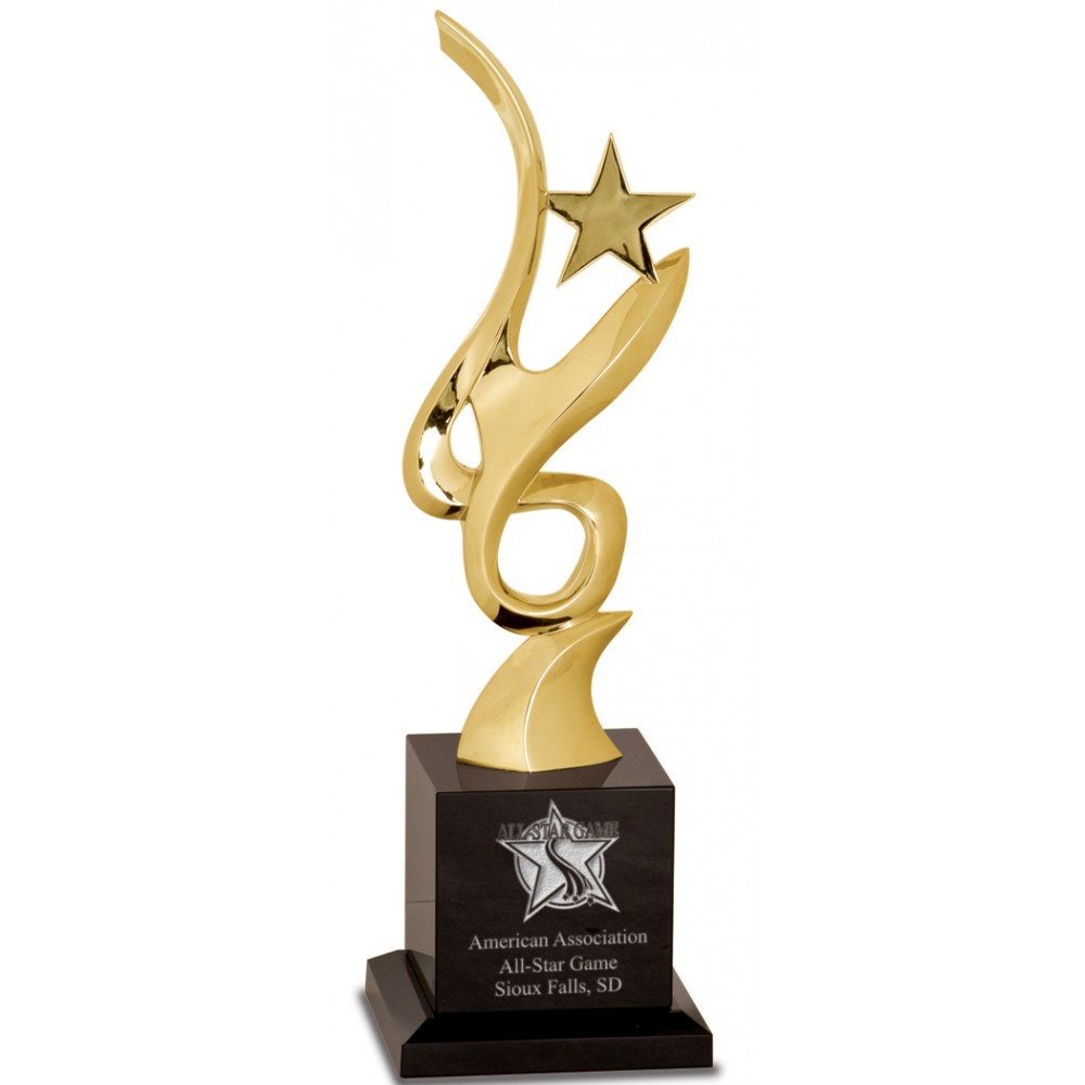 Star Crystal Award - Gold Logo Imprinted Star Crystal Award - Gold Logo Imprinted