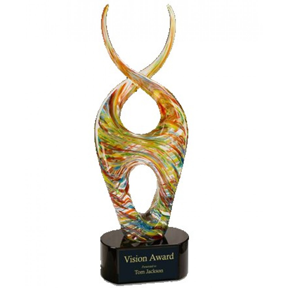 Art Glass Achievement Award for Visionary with Logo
