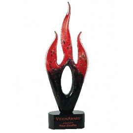 Custom Art Glass Achievement Award (4"x16" Flame)