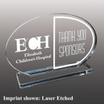 Custom Large Oval Shaped Etched Acrylic Award