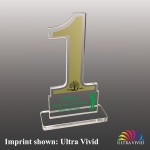 Customized Medium Number One Shaped Ultra Vivid Acrylic Award