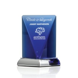 Personalized Rubicon Award - Blue/Nickel 8"