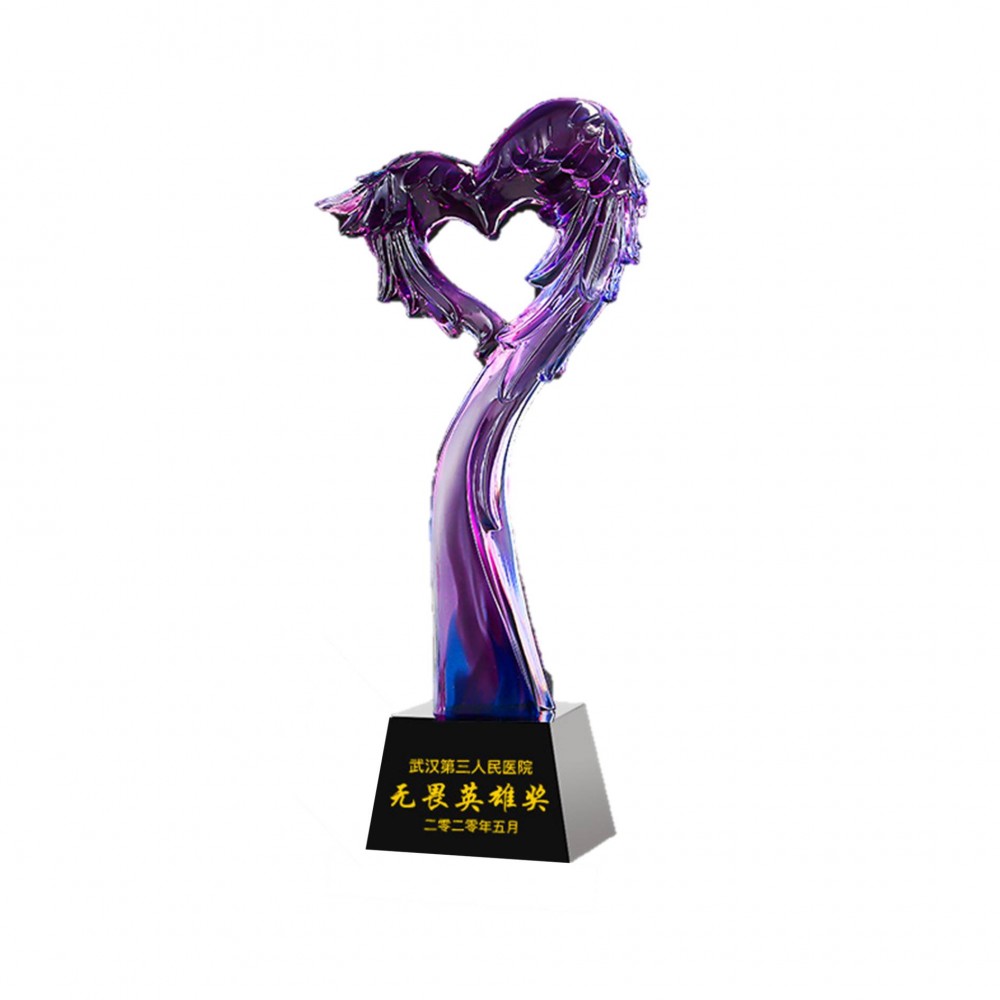 Promotional Creative Glazed Crystal Award Trophy With Base