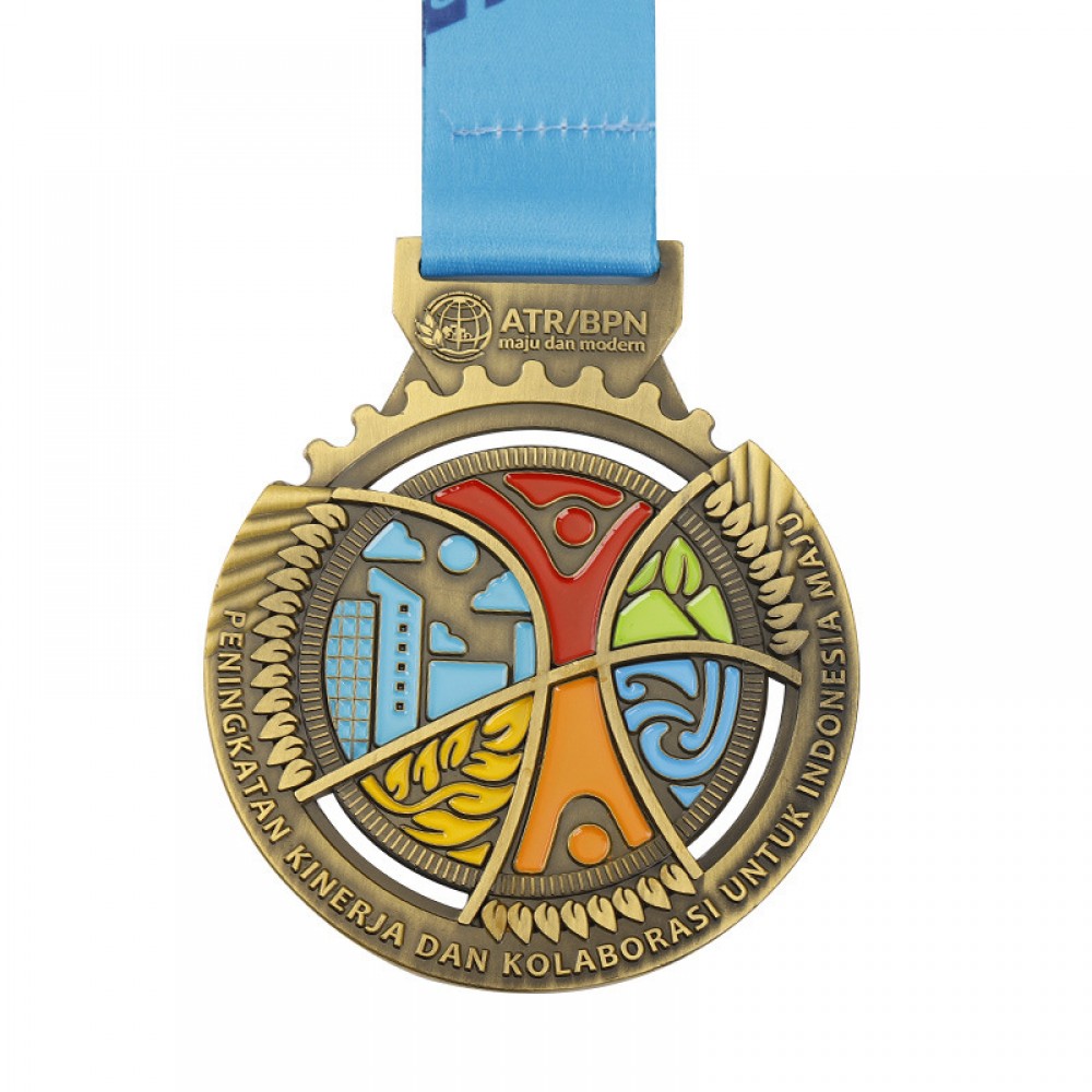 3 1/2" Custom Die Cast Zinc Alloy Medallion w/Color with Logo