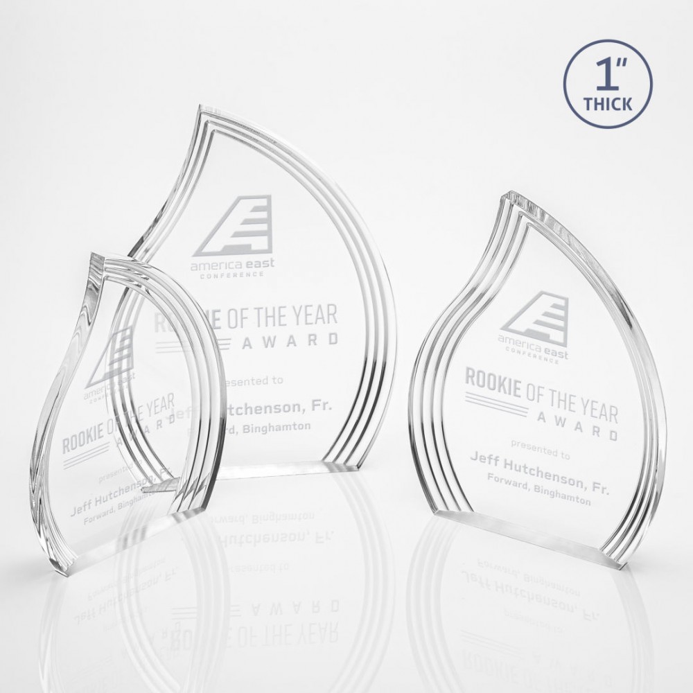 Tidworth Flame Award - Clear with Logo