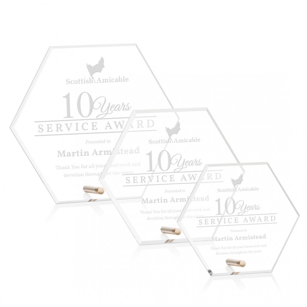Promotional Polaris Hexagon Award - Gold Promotional Polaris Hexagon Award - Gold