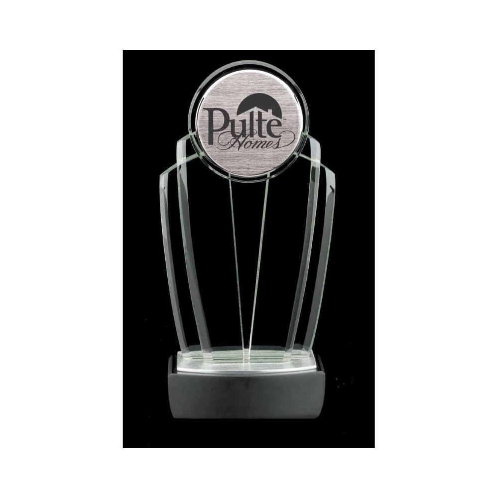 Custom Etched Wondrous Jade Glass Award Custom Etched Wondrous Jade Glass Award