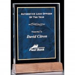 Acrylic Award with a Sapphire Marble Center 8 5/8 inch Logo Imprinted