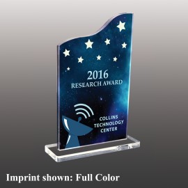Personalized Small Wavy Topped Rectangle Shaped Full Color Acrylic Award