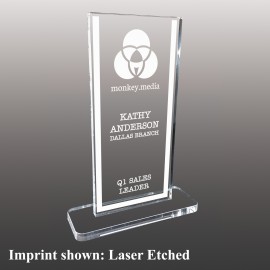 Personalized Small Vertical Rectangle Shaped Etched Acrylic Award