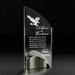 Wave Award - Acrylic/Satin Nickel 10" with Logo