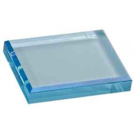 Custom Etched 4 1/2" x 3 1/2" Blue Acrylic Paperweight