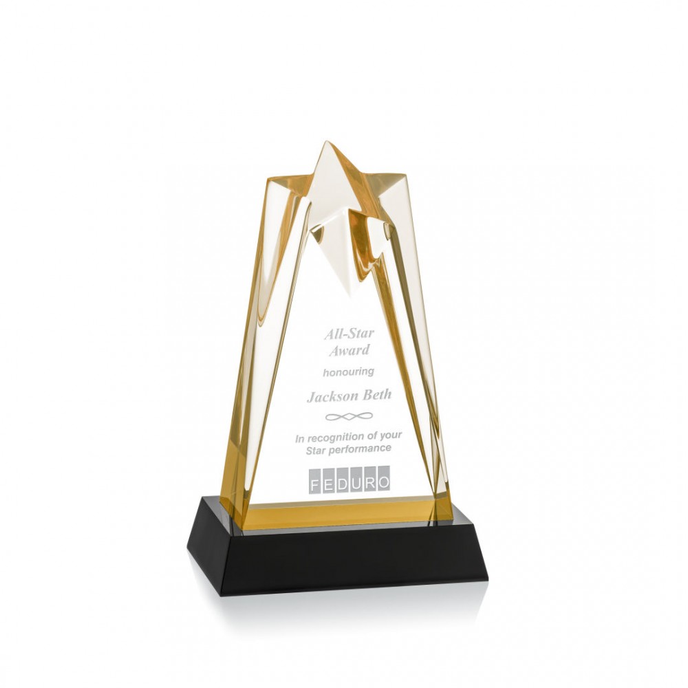 Rosina Star Award - Acrylic/Gold/Black 7" with Logo