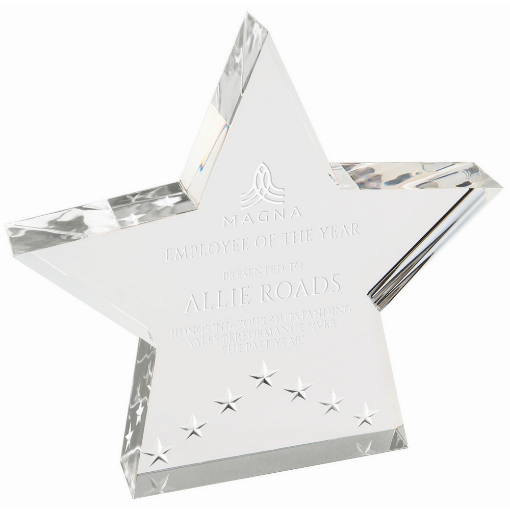 Logo Imprinted 6" Silver Star Performer Acrylic Logo Imprinted 6" Silver Star Performer Acrylic