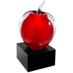 Custom 5.75" Glass Apple Award