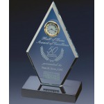 Crystal Image Diamond Award Clock with Logo