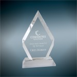 7" Prismatic Frosted Base Diamond Award with Logo