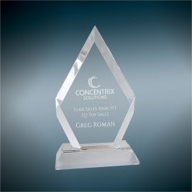 7" Prismatic Frosted Base Diamond Award with Logo  7" Prismatic Frosted Base Diamond Award with Logo