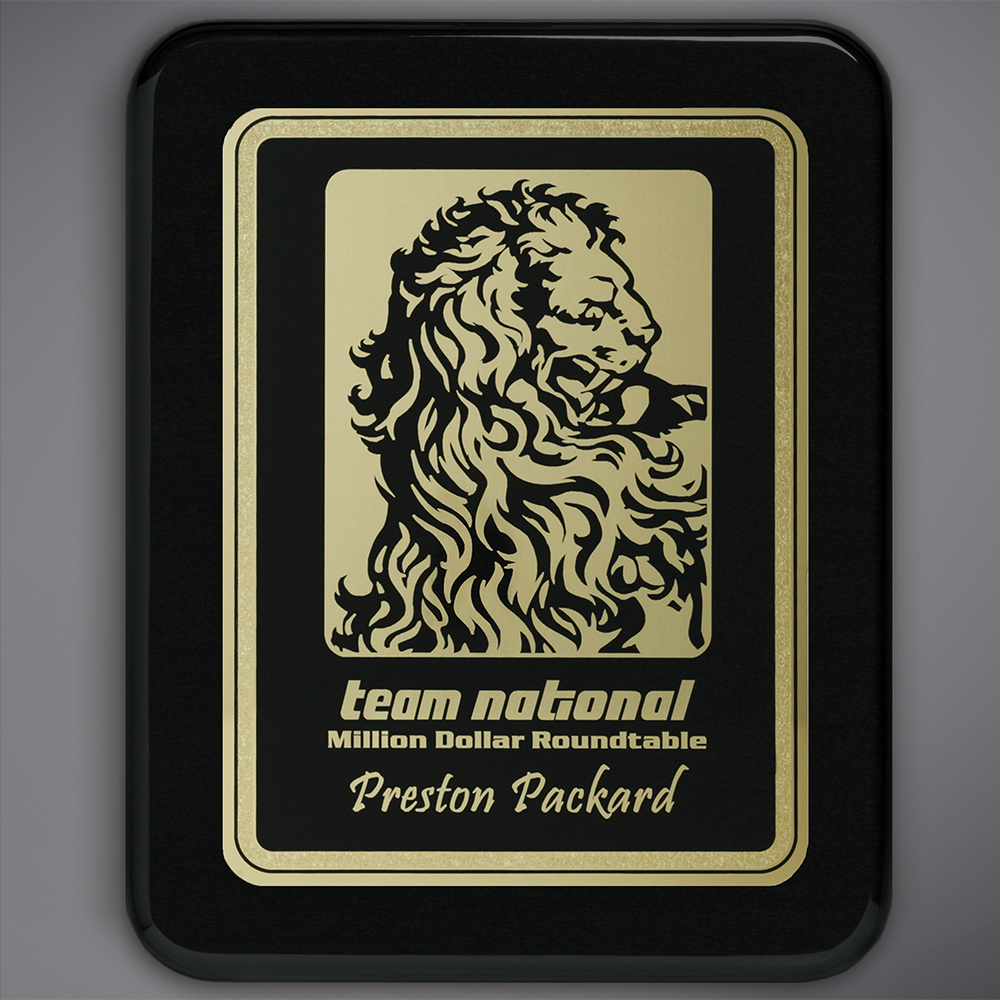 Champlain Black Plaque 7" x 9" with Lasered Plate with Logo Champlain Black Plaque 7" x 9" with Lasered Plate with Logo