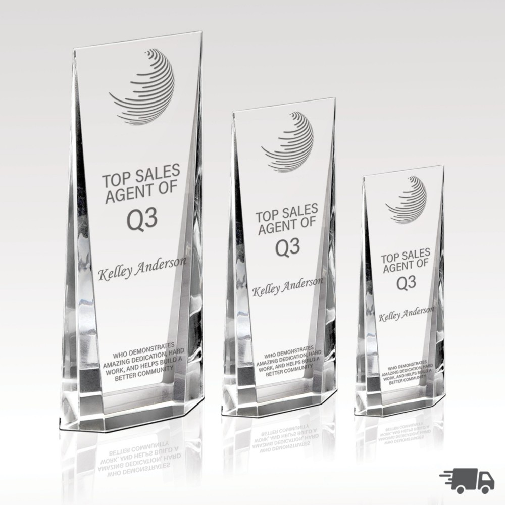 Crystal Award 8" Radiant Glow with Logo