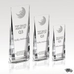Crystal Award 8" Radiant Glow with Logo