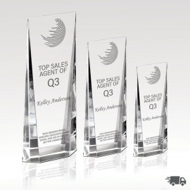 Crystal Award 8" Radiant Glow with Logo  Crystal Award 8" Radiant Glow with Logo
