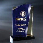 Custom Etched 9" Malibu Crystal Award