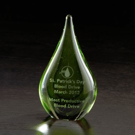 Fusion Art Glass Award with Logo