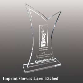 Medium Fish Tail Shaped Etched Acrylic Award with Logo  Medium Fish Tail Shaped Etched Acrylic Award with Logo