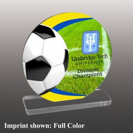 Logo Branded Medium Soccer Themed Full Color Acrylic Award