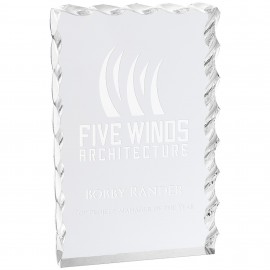 Logo Branded 5" x 7" Silver Wave Edge Acrylic  Logo Branded 5" x 7" Silver Wave Edge Acrylic