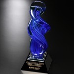 Logo Branded Blue Whirlwind Award 13-3/4"