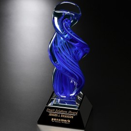 Logo Branded Blue Whirlwind Award 13-3/4"