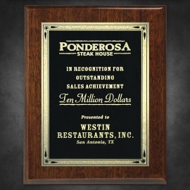 Aberdeen Walnut Plaque 10-1/2" x 13" with Lasered Plate with Logo