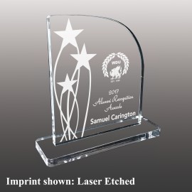 Personalized Small Round Top w/Star Etched Acrylic Award