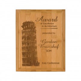 9" x 12" Bamboo Plaque with Logo