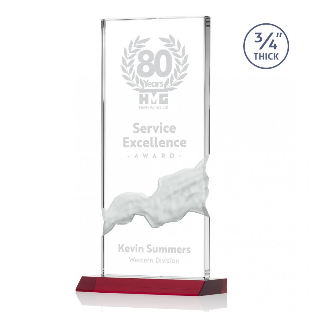 Poole Award - Starfire/Red 13" Custom Etched Poole Award - Starfire/Red 13" Custom Etched