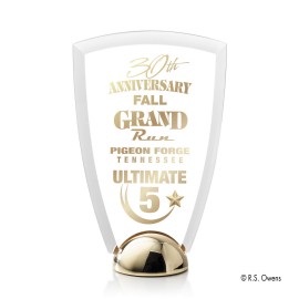 Personalized VividPrint Award - Arch Hemisphere/Bright Gold 6"