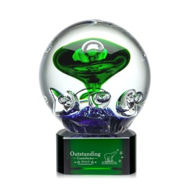 Aquarius Award on Paragon Green - 4" Diam with Logo  Aquarius Award on Paragon Green - 4" Diam with Logo