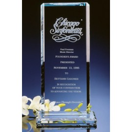 11" Minaret Crystal Award with Logo