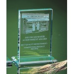 Jade Crystal Rectangle Award (5"x7") with Logo