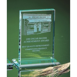 Jade Crystal Rectangle Award (5"x7") with Logo