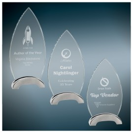 Platinum Glass Oval With Arch Base Awards with Logo