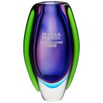 Personalized Deep Blue Sea Vase Art Glass Award
