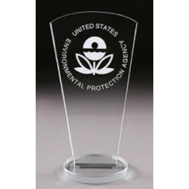 Logo Imprinted 7" Fairmount Crystal Impression Award